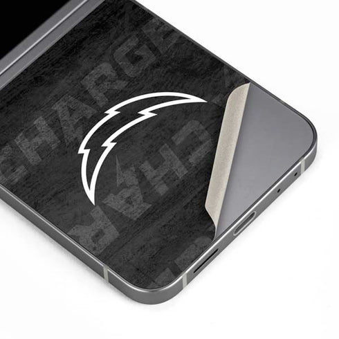 NFL Los Angeles Chargers Black & White Galaxy Z Flip6 Skin